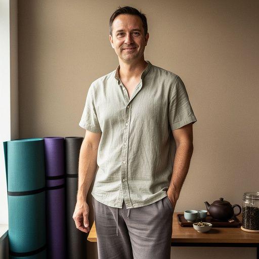 Idős pár könnyed séta közben, mindketten kezükben teásbögrével, a testi-lelki egyensúlyért